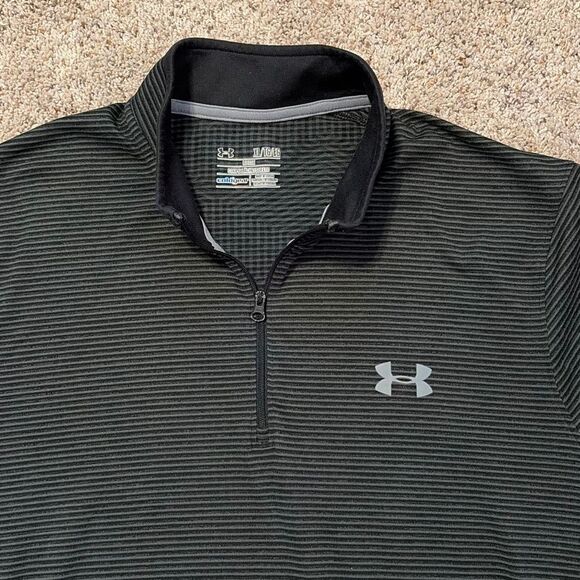 Under Armour Cold Gear Black Gray Long Sleeve 1/4 Zip XL - Picture 3 of 7